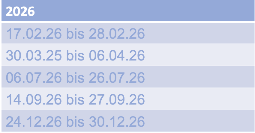 Kalender, Geschlossen